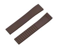 Rimmean 1pc CTS Fluororubber Watch Strap 18mm 19mm 20mm 22mm Release Butterfly Buckle Bands FKM(Brown,18mmSilver Buckle)