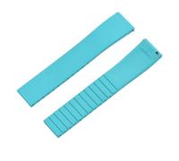 Rimmean 1pc CTS Fluororubber Watch Strap 18mm 19mm 20mm 22mm Release Butterfly Buckle Bands FKM(Cyan,22mmSilver Buckle)