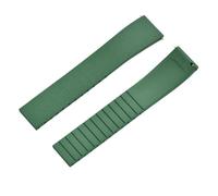 Rimmean 1pc CTS Fluororubber Watch Strap 18mm 19mm 20mm 22mm Release Butterfly Buckle Bands FKM(Green,20mmSilver Buckle)