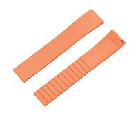 Rimmean 1pc CTS Fluororubber Watch Strap 18mm 19mm 20mm 22mm Release Butterfly Buckle Bands FKM(Orange,18mmSilver Buckle)