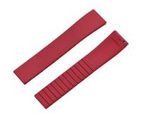 Rimmean 1pc CTS Fluororubber Watch Strap 18mm 19mm 20mm 22mm Release Butterfly Buckle Bands FKM(Red,20mmSilver Buckle)