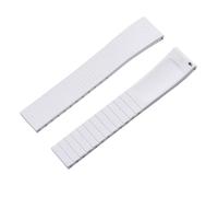 Rimmean 1pc CTS Fluororubber Watch Strap 18mm 19mm 20mm 22mm Release Butterfly Buckle Bands FKM(White,20mmSilver Buckle)