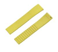 Rimmean 1pc CTS Fluororubber Watch Strap 18mm 19mm 20mm 22mm Release Butterfly Buckle Bands FKM(Yellow,19mmSilver Buckle)