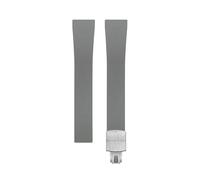 Rimmean 1pc CTS Fluororubber Watch Strap 18mm 19mm 20mm Release Silver Buckle Band(Gray With Buckle,18mm)