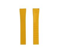 Rimmean 1pc CTS Fluororubber Watch Strap 18mm 19mm 20mm Release Silver Buckle Band(Yellow,20mm)