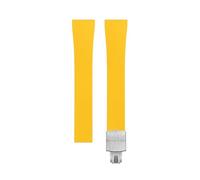 Rimmean 1pc CTS Fluororubber Watch Strap 21mm 22mm Release Silver Buckle Band(Yellow With Buckle,21mm)