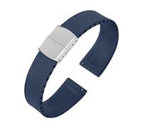 Rimmean 1pc Design CTS Fluororubber Watch Strap 20 22mm Release Butterfly Buckle Bands(Dark blue,22mmWith Buckle)