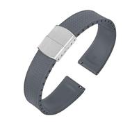 Rimmean 1pc Design CTS Fluororubber Watch Strap 20 22mm Release Butterfly Buckle Bands(Dark Gray,20mmWith Buckle)