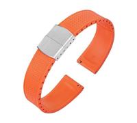 Rimmean 1pc Design CTS Fluororubber Watch Strap 20 22mm Release Butterfly Buckle Bands(Orange,20mmWith Buckle)
