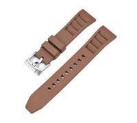 Rimmean 1pc FKM Strap 19/20/21mm Universal Release Fluoro Rubber Bracelet For Watch Band(Brown,21mm)