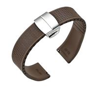 Rimmean 1pc FKM Strap 21mm 22mm Release Diving Fluoro Rubber Watch Band For Butterfly Buckle Bracelet(Brown 01,22mm)