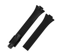 Rimmean 1pc Fluororubber Watch Strap For PRX Deployment Clasp 11mm 12mm Double Release Men's CTS FKM Rubber Bands(Black-Buckle2,11)