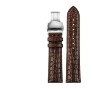 Rimmean 1pc For Men's And Women's Brown Black Bracelet Blue Crocodile Leather Strap 12mm 13mm 14mm 15mm(Brown SK,12mm)