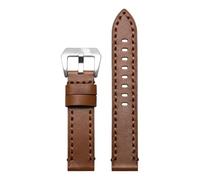 Rimmean 1pc Genuine Leather Watch Strap Stitching Wristband Cowhide Watchband For Bracelet 18mm 20mm 22mm 24mm 26mm(Light Brown,24mm)