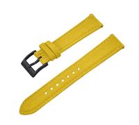 Rimmean 1pc Grade Hybrid Leather Watch Bands 18mm 20mm 22mm Release Spring Bar Wristband Durable Casual Belts Straps(Yellow Black,20mm)