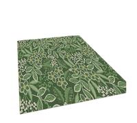 Rimmean 1pc Green Botanical Rug Leaf Flower Pattern Non Slip Floor Mat For Living Room Bedroom Rustic Home Decor Carpet(40X60cm)