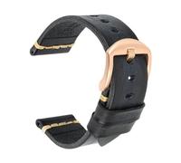 Rimmean 1pc Handmade Cow Leather Watch Strap 7 Colors Available Vintage Band 18mm 19mm(AshBlack Rose Gold,19mm)