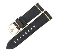 Rimmean 1pc Handmade Genuine Leather Watch Strap 22mm 23mm Vintage Band Watchband(AshBlack Rose Gold,23mm)