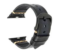 Rimmean 1pc Handmade Leather Strap Watch Band For 45mm 41mm 44mm 42mm 40mm Series 9 8 7 6 SE 5 4 IWatch Bracelet(AshBlack Black,For 41mm 40mm 38mm)