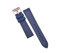 Rimmean 1pc Hybrid FPM/FKM Leather Wristbands 20mm Release Watch Belts Diving Waterproof Fluoro Rubber Straps(All Blue-Rose Gold)