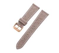Rimmean 1pc Leather Watch Band 18mm 20mm 22mm Black Gray Brown Canvas Universal Soft Watchband Business for Men Women Accessories(Brown-Rosegold,20mm)