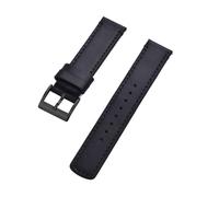 Rimmean 1pc Leather Watch Strap 20mm 22mm With Release Bands Black Silver Buckle For Men's Watches Accessories(Black(Black),20mm)