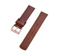 Rimmean 1pc Leather Watch Strap 20mm 22mm With Release Bands Black Silver Buckle For Men's Watches Accessories(Brown(Rose gold),20mm)