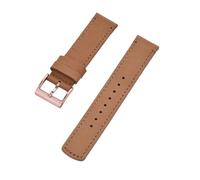 Rimmean 1pc Leather Watch Strap 20mm 22mm With Release Bands Black Silver Buckle For Men's Watches Accessories(Khaki(Rose gold),22mm)