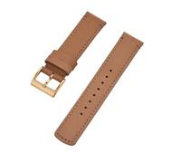 Rimmean 1pc Leather Watch Strap 20mm 22mm With Release Bands Black Silver Buckle For Men's Watches Accessories(Khaki(Gold),22mm)