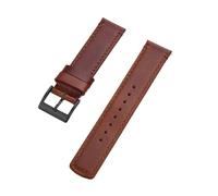 Rimmean 1pc Leather Watch Strap 20mm 22mm With Release Bands Black Silver Buckle For Men's Watches Accessories(Brown(Black),20mm)