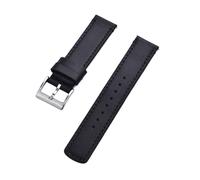Rimmean 1pc Leather Watch Strap 20mm 22mm With Release Bands Black Silver Buckle For Men's Watches Accessories(Black(Silver),20mm)