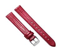 Rimmean 1pc Leather Watch Strap Universal 8/10/12/14/16mm Straps Soft Glossy Bands Women Ultra-thin Wrist Belt With Pin Buckle(Red,8mm)