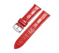 Rimmean 1pc Leather Watchbands 12mm 14mm 16mm 18mm 20mm 21mm 22mm Replacement Cowhide Watch Straps Men Women Bracelets Black Brown Wristbelt(Red,18mm)