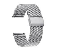 Rimmean 1pc Mesh Stainless Steel Watch Strap 18mm 20mm 22mm 24mm Bracelet Metal Release Band Universal Loop Wristband Belt(Silver,24mm)