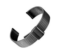 Rimmean 1pc Mesh Stainless Steel Watchband For Galaxy Watch Active 2 Gear S3 Strap 18 20 22mm Band(Black,22mm)