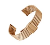 Rimmean 1pc Mesh Stainless Steel Watchband For Galaxy Watch Active 2 Gear S3 Strap 18 20 22mm Band(Rose gold,20mm)