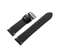 Rimmean 1pc Palm Genuine Leather Strap Black Grey Brown Criss Cross Stitch Cowhide Watch Bracelet For 18mm 19mm 20mm 22mm Band(Black,19mm)