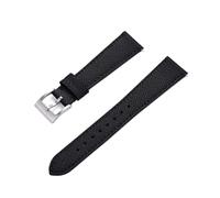 Rimmean 1pc Retro Stitched Leather Watch Band 20mm 21mm Release Strap For Men Women Classic(Black (Silver),20mm)