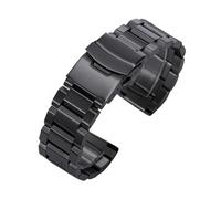Rimmean 1pc Silver Black Bracelet For Luxury Solid Stainless Steel Watch Band 18mm 19mm 20mm 21mm 22mm 24mm Belt Men Accessories(Black,19mm)