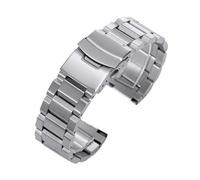 Rimmean 1pc Silver Black Bracelet For Luxury Solid Stainless Steel Watch Band 18mm 19mm 20mm 21mm 22mm 24mm Belt Men Accessories(Silver,24mm)
