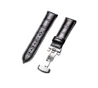 Rimmean 1pc Soft Leather Watchband Replacement Wrist Belt Straps 21/22/24mm Butterfly Clasp Universal Bracelet(Black,24mmGold Buckle)