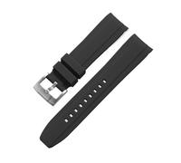 Rimmean 1pc Soft Strap For Curved End Bracelet 20mm 22mm Men Women Sport Replacement Watch Band(Black,22mm)