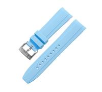 Rimmean 1pc Soft Strap For Curved End Bracelet 20mm 22mm Men Women Sport Replacement Watch Band(LightBlue,20mm)