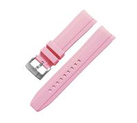 Rimmean 1pc Soft Strap For Curved End Bracelet 20mm 22mm Men Women Sport Replacement Watch Band(Pink,20mm)