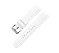 Rimmean 1pc Soft Strap For Curved End Bracelet 20mm 22mm Men Women Sport Replacement Watch Band(White,20mm)