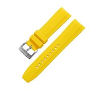 Rimmean 1pc Soft Strap For Curved End Bracelet 20mm 22mm Men Women Sport Replacement Watch Band(Yellow,20mm)