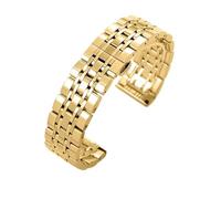 Rimmean 1pc Solid Stainless Steel Band 16mm 18mm 19mm 20mm 21mm 22mm Universal Smartwatch Replacement Strap Bracelet Watchband Belt(Gold,21mm)