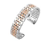 Rimmean 1pc Solid Stainless Steel Band 16mm 18mm 19mm 20mm 21mm 22mm Universal Smartwatch Replacement Strap Bracelet Watchband Belt(Silver Rose,18mm)