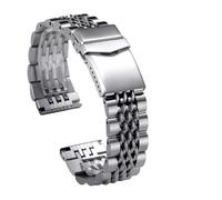 Rimmean 1pc Solid Stainless Steel Watch Strap For Wristband Screw Link Straight/Curved End Band 20mm 22mm(Straight End,22mm)