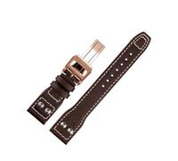 Rimmean 1pc Suitable For IWC Pilot Genuine Leather Strap Cowhide Smart Watch Bracelet Folding Buckle For Women And Men 20/21/22(A-R,21mm)